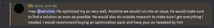 PC optimization review by Idk-2026-03